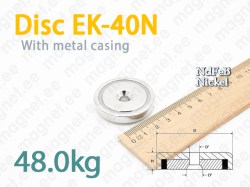 Countersink magnet, Disc EK-40N, Metal casing