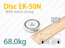 Countersink magnet, Disc EK-50N, Metal casing