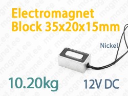 Electromagnet Block 35x20x15mm, 12V DC, Nickel