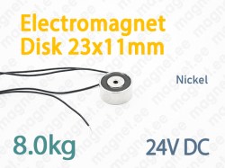 Electromagnet Disk 23x11mm, 24V DC, Nickel