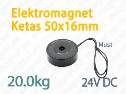 Elektromagnet Ketas 50x16mm, 24V DC, Must