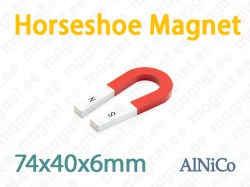 Horseshoe 74x40x6mm, AlNiCo magnet