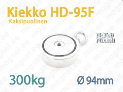 Kaksipuolinen Kalastusmagneetti Kiekko HD-95F 300kg