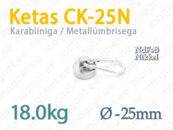 Karabiiniga magnet Ketas CK-25N, Nikkel