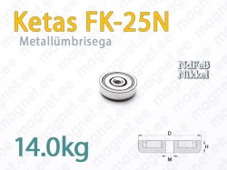 Sisekeermega magnet Ketas FK-25N, Metallümbrisega