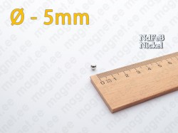 Neodüümmagnet Kera 5mm, Nikkel