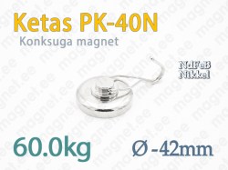 Konksuga magnet Ketas PK-40N, Nikkel