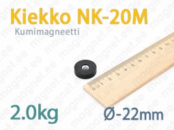 Kumimagneetti ruuvikiinnityksellä Kiekko NK-20M, Musta