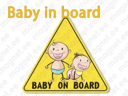 Sign Baby on Board magnet, sticker, plastic