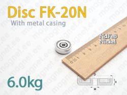 Magnet Disc FK-20N with internal thread, Metal casing