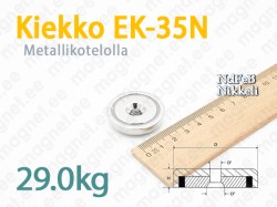 Ruuvikiinnityksellä magneetti, Kiekko EK-35N, Metallikotelolla