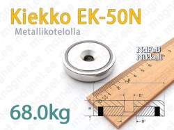 Ruuvikiinnityksellä magneetti, Kiekko EK-50N, Metallikotelolla