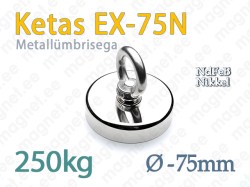 Silmusega magnet, Ketas EX-75N, Metallümbrisega