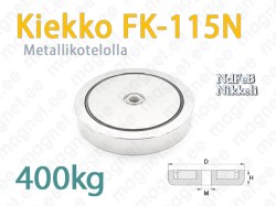 Sisäkierteellä magneetti Kiekko FK-115N, Metallikotelolla