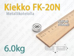 Sisäkierteellä magneetti Kiekko FK-20N, Metallikotelolla