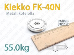Sisäkierteellä magneetti Kiekko FK-40N, Metallikotelolla