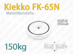Sisäkierteellä magneetti Kiekko FK-65N, Metallikotelolla