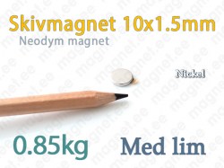 Självhäftande Neodym Skivmagnet 10x1.5mm