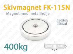 Skivmagnet med invändig gänga FK-115N, Metallhölje