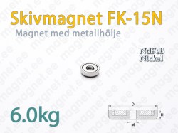 Skivmagnet med invändig gänga FK-15N, Metallhölje