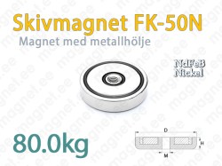Skivmagnet med invändig gänga FK-50N, Metallhölje