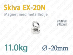 Skivmagnet med sluten ögla EX-20N, Metallhölje