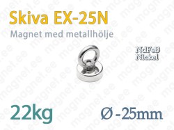 Skivmagnet med sluten ögla EX-25N, Metallhölje