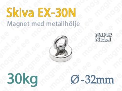 Skivmagnet med sluten ögla EX-30N, Metallhölje