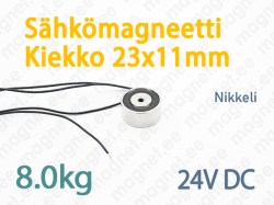 Sähkömagneetti Kiekko 23x11mm, 24V DC, Nikkeli
