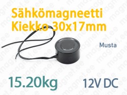 Sähkömagneetti Kiekko 30x17mm, 12V DC, Musta
