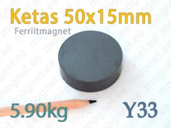 Ferriitmagnet Ketas 50x15mm, Y33