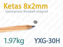 SmCo magnet, Ketas 8x2mm YXG-30H