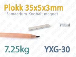 SmCo magnet Plokk 35x5x3mm, YXG-30