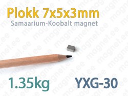 SmCo magnet Plokk 7x5x3mm, YXG-30