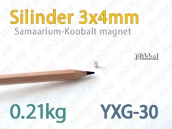 SmCo magnet Silinder 3x4mm, YXG-30