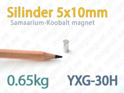 SmCo magnet, Silinder 5x10mm YXG-30H