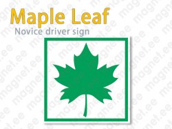 Maple Leaf, novice driver sign, plastic