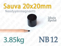 Neodyymi Sauvamagneetti 20x20mm, NB12, Epoksi