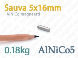 AlNiCo Sauvamagneetti 5x16mm, Alnico5