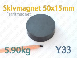 Ferrit Skivmagnet 50x15mm, Y33