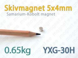 SmCo Skivmagnet 5x4mm, YXG30H