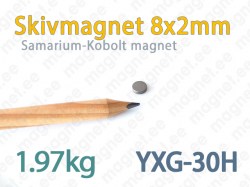 SmCo Skivmagnet 8x2mm, YXG30H