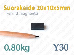 Ferriitti Suorakaidemagneetti 20x10x5mm, Y30